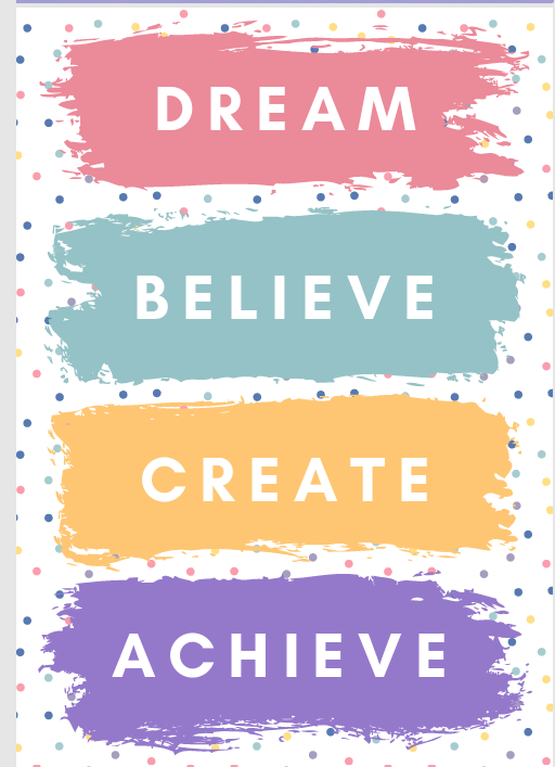Dream Believe Create Achieve poster